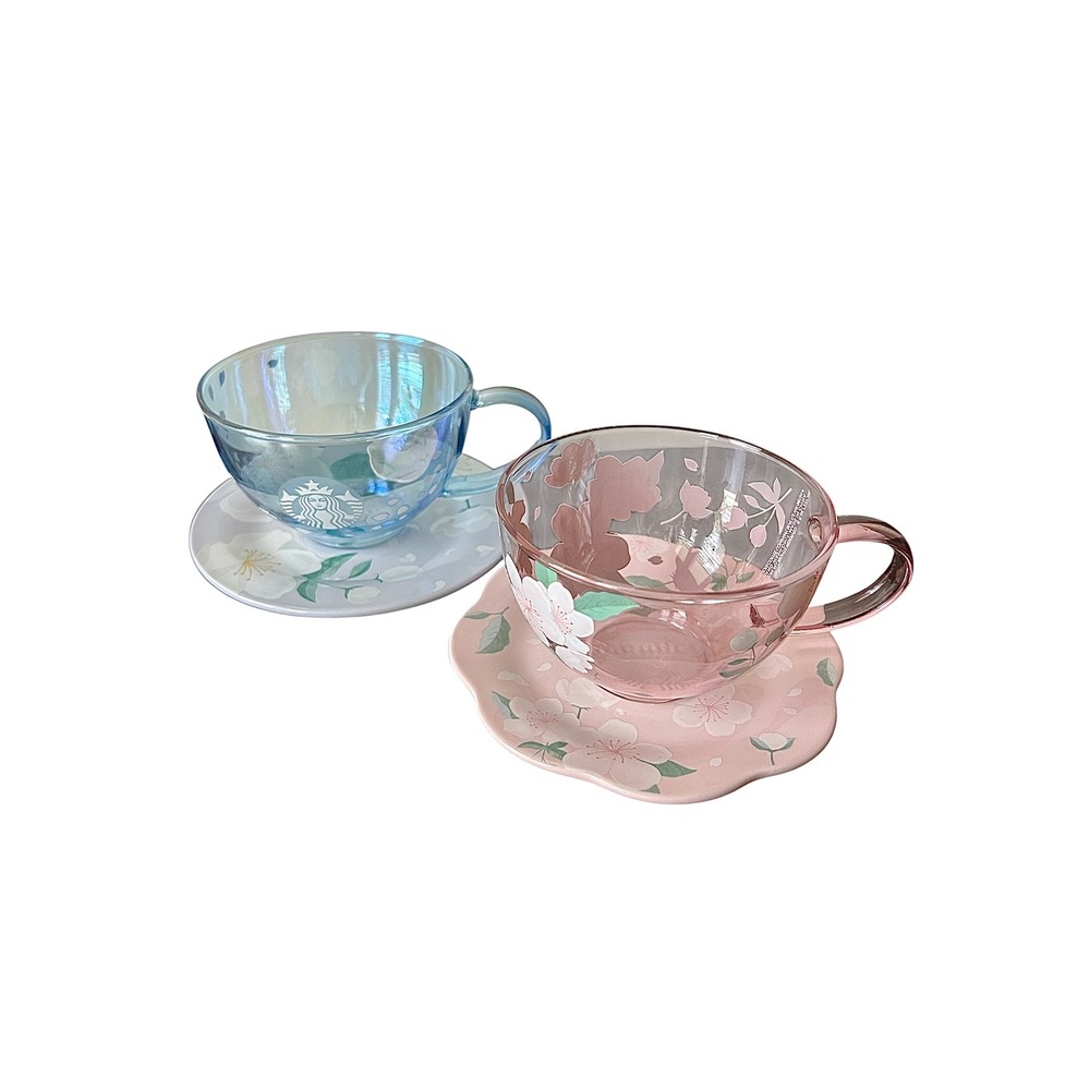 Starbucks Korea Cherry‎ Blossom 2021 Collection Blue Pink Tea Sets Collectible